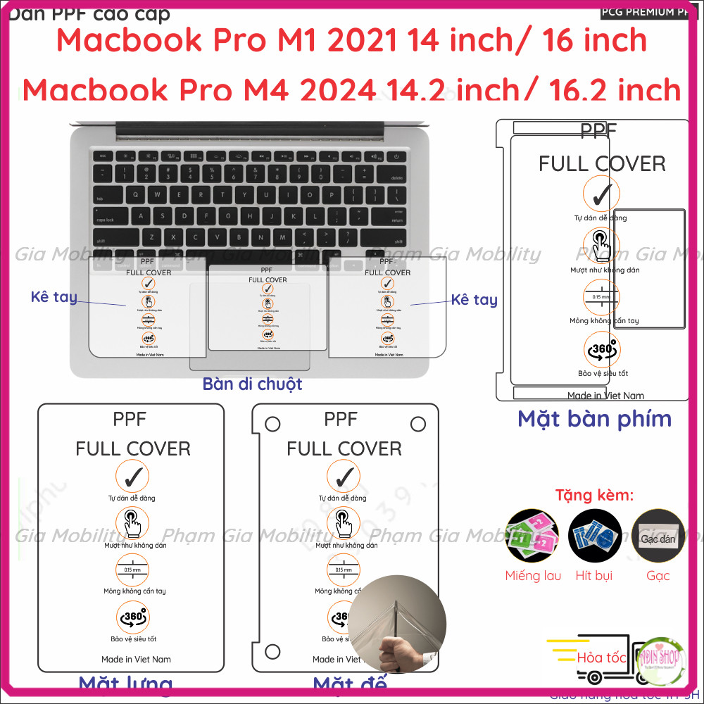 PPF สติ๊กเกอร์สําหรับ Macbook Pro M1 M2 M3 14 นิ้ว / 16 นิ้ว A2442 A2485/ Pro M4 14.2 16.2 นิ้วสําหร