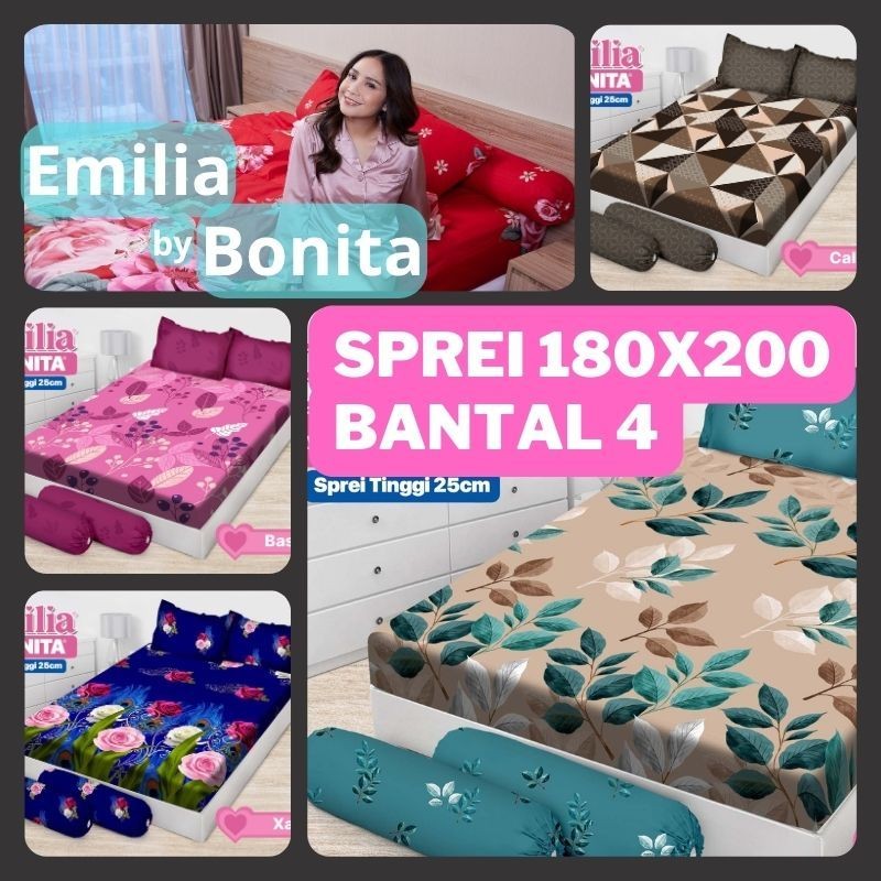 คุณเห็น24.SHOP Emilia By Bonita ผ้าปูที่นอน King Size 180x200 B4 - หมอน 4