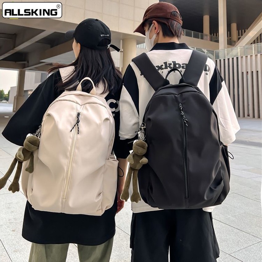 Allsking กระเป๋านักเรียนลําลอง กระเป๋าโน๊ตบุ๊ค เป้ใบใหญ่สะพายหลัง ขนาด 45 x 18 x 28 cm จุของได้เยอะ สายปรับได้