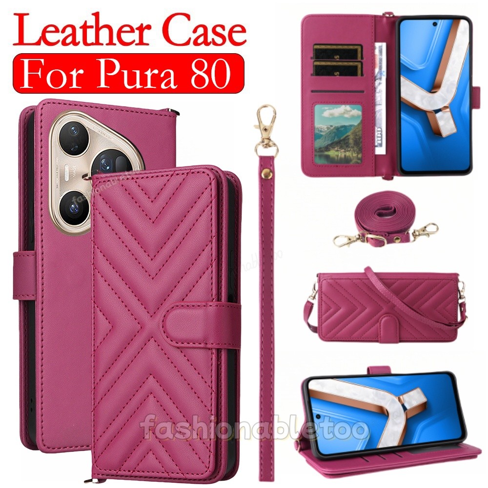 สําหรับ Pura80 Flip หนังสําหรับ Huawei Pura 80 pro plus 80 Ultra 80pro + 80proplus 80Ultra Pura80pro