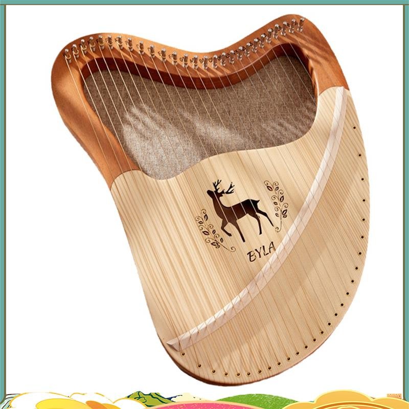 Lyre Harp คุณภาพสูง Lyre Harp ไม้เนื้อแข็ง Mahogany Lyre Harp เครื่องมือพร้อมกล่องอะไหล่ Strings