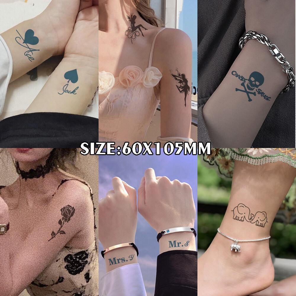 สติ๊กเกอร์รอยสักกันน้ำ รอยสักขนาดเล็ก รอยสักชั่วคราว รอยสักข้อความ รอยสักจดหมาย สติ๊กเกอร์รอยสักแฟชั่น รอยสักมินิมอล ผิว