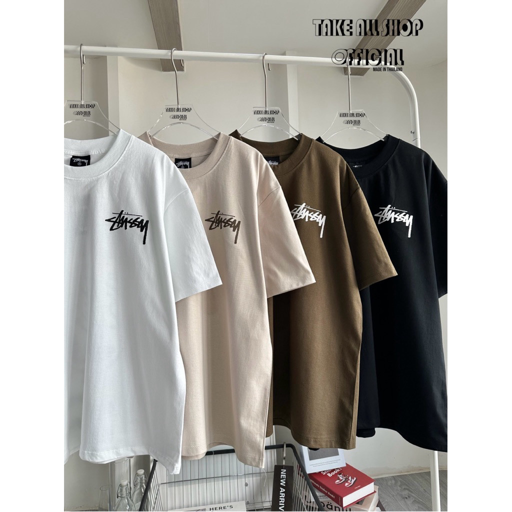 เสื้อยืดโลโก้ลายดอกไม้ คอกลม ไซส์ S – 5XL สีดํา/ขาว ผ้าฝ้าย 100% ชุดลําลอง ราคา ถูกที่สุด ดีลบีเคเค