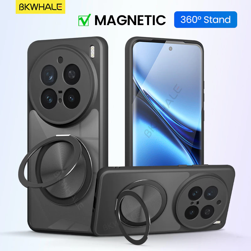 BKWHALE 360° หมุนวงเล็บแม่เหล็กสําหรับVivo X200 Pro X300 Pro X200S X100S X100 Ultra Y100 Y200 Y300 Y400 Pro V60 V50 V40 V30 Lite X200 Pro Mini Clearกรณี