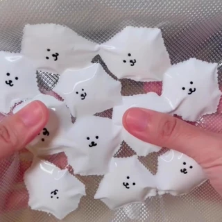 STARX 1-5PCS หมีขาวขนาดเล็ก Taba Squishy ของเล่น, ใหม่ช้า Rebound Mochi Fidget ของเล่น, Self Mocking Bear, ของเล่นบรรเทาความเครียด, ของขวัญสําหรับเด็กชายหญิงวันเกิด