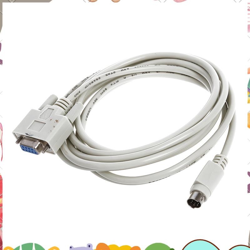DB9P ถึง 8P Mini Din RS232 ดาวน์โหลดสายสีขาว 8.2 Ft สําหรับ PLC -EH