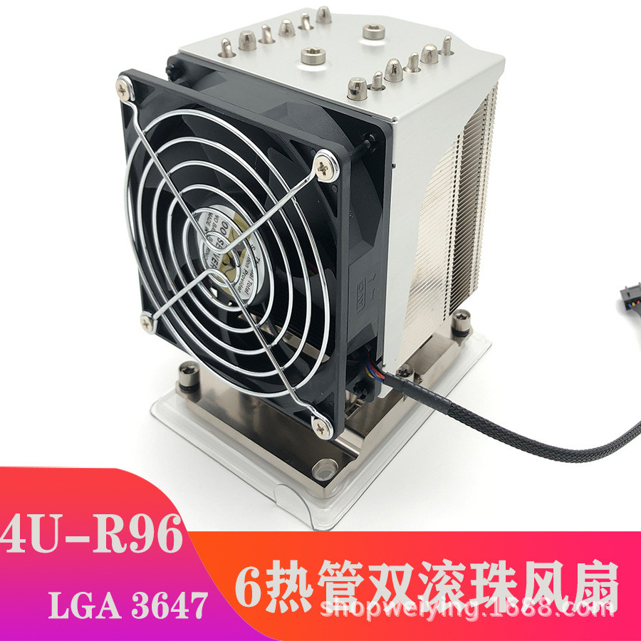 เสือดาว LGA3647 สี่เหลี่ยมผืนผ้า 4U หม้อน้ํา 6 ท่อความร้อน Active CPU พัดลมเดสก์ท็อปโฮสต์เงียบ
