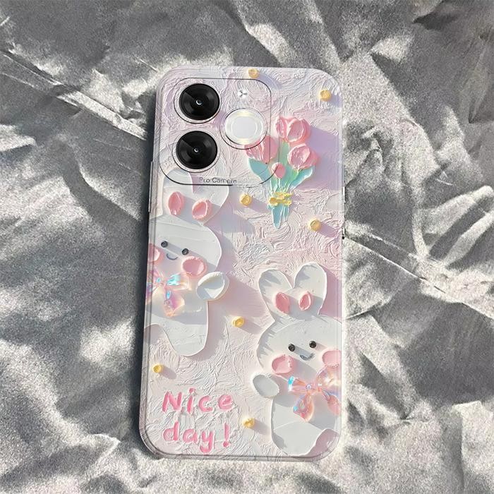 1t3l A80 4g 2024 / A50 A70 A60 A60s s23 Plus s23 p40 p55 4g p55 5g - Softcase - Fl0wer Motif - ซิลิโ