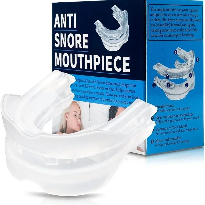 Adjustable Honex Anti Snoring Mouthpiece Reduce Snoring Aid, Snore Solution for Comfort Transparent/