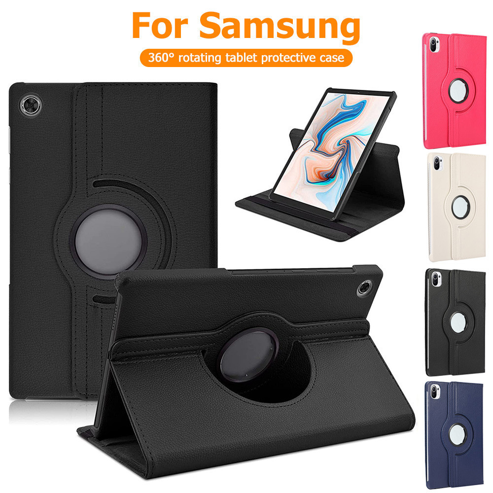 กล่องหนังหมุน for Samsung Galaxy Tab S6 Lite Tab S7 S8 S10 S9 FE A9 Plus A8 Lite S9FE หมุนได้360องศาเคสหนัง เคสกันกระแทก