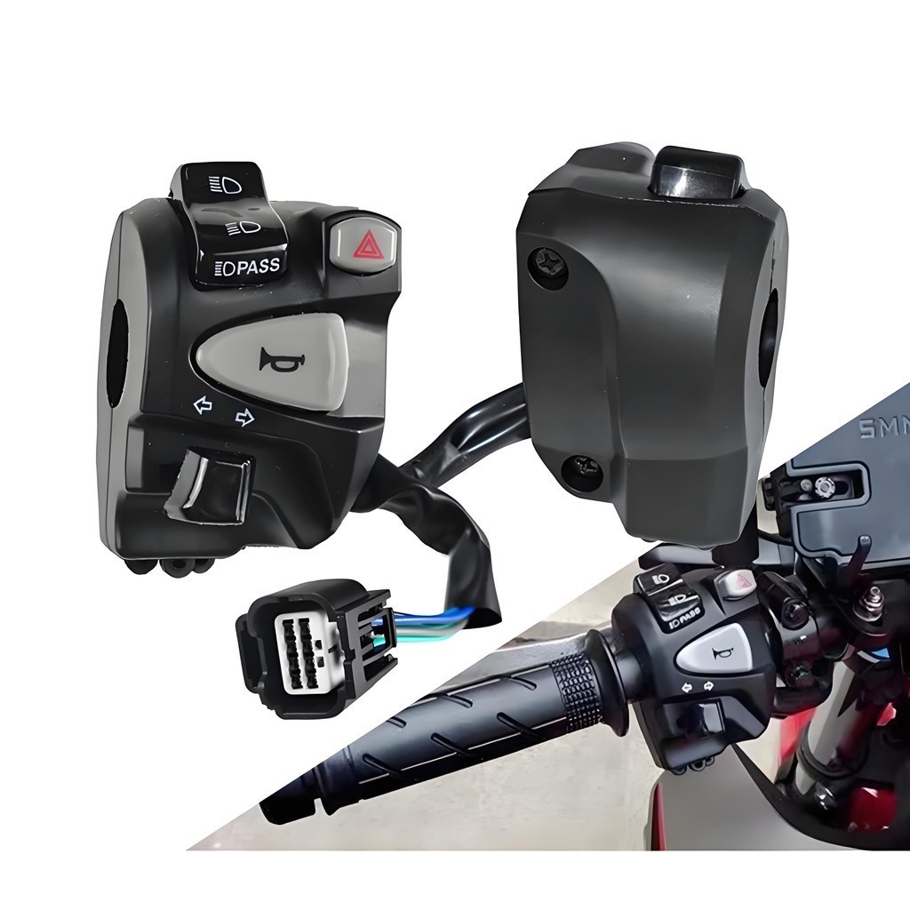 🔥 ประกับสวิตซ์ไฟแต่ง Honda Click PCX 150, VARIO 160 ตรงรุ่นสวิตช์ไฟผ่าหมากในตัวสวิตช์ไฟ pass ตรงรุ่นไม่ต้องตัดต่อสายไฟ - รูปที่ 2