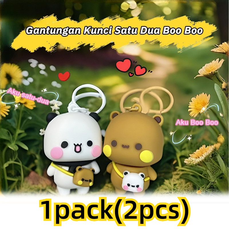 GANTUNGAN Bubu และ Dudu พวงกุญแจ 2 ชิ้น Bubu และ Dudu ตัวอักษรพวงกุญแจกระเป๋าน่ารักพวงกุญแจ bu และ d