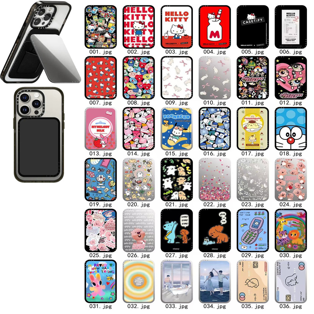 CASETIFY001-036 Hello Kitty My Melody MateseLoopy Snappy Cardholder Stand Magnetic compatible universal Grip เคสแม่เหล็กกระจก Creative Telescopic พับ Huyen Dinh Grips