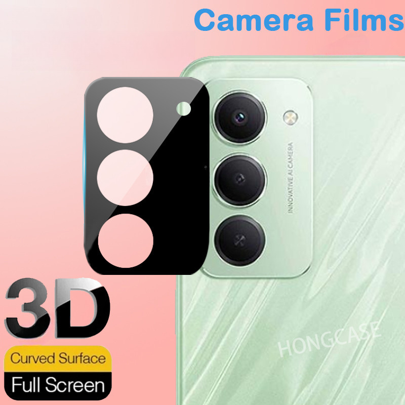3 ชิ้นกล้องฟิล์มสําหรับ Xiaomi Redmi 15 15C C 4G 5G 2025 3D Curverd สีดําคลุมทั้งหมดป้องกันเลนส์ HD ด้านหลังกระจกนิรภัย