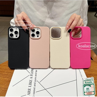เคสหนังเนื้อสัมผัสสีบริสุทธิ์เรียบง่าย สำหรับ IPhone 15 16 11 13 12 14 Pro Max XR 16 7 8 14 15 Plus XS X Max