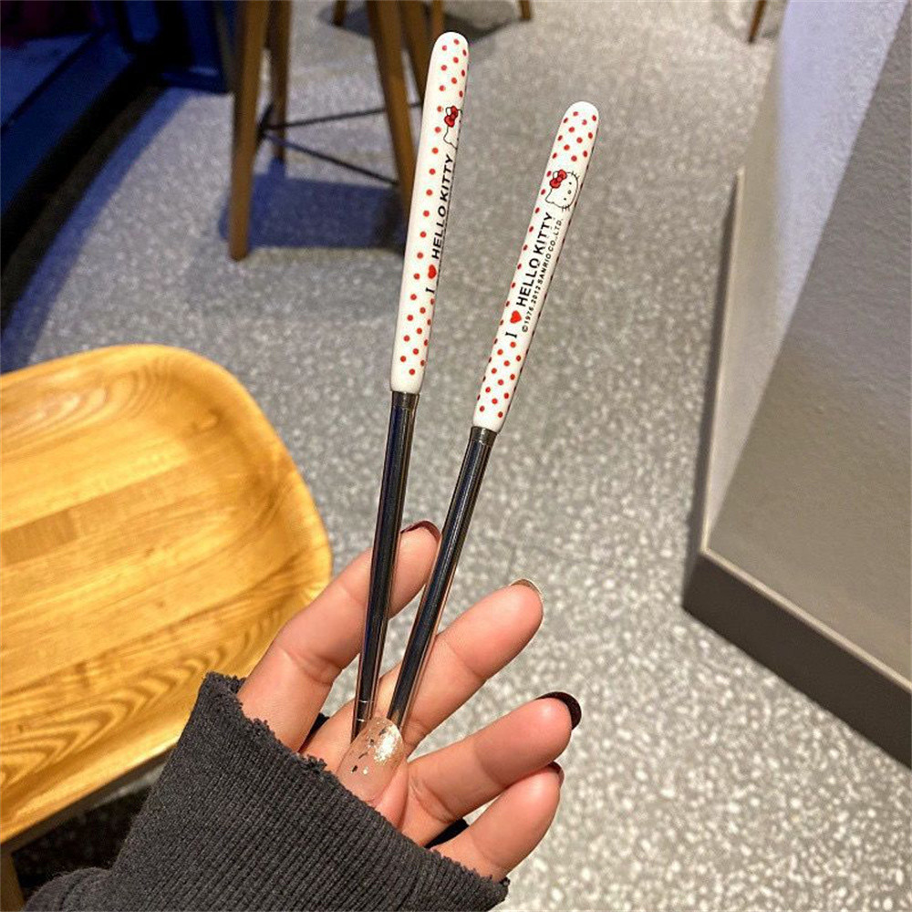 ชุดช้อนส้อมสแตนเลสพร้อมกล่อง ลายการ์ตูน ชุดช้อนส้อมเด็กพกพา คิตตี้ -AME1 - รูปที่ 3