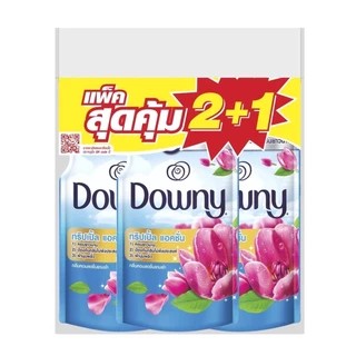 Downy ดาวน์นี่ผลิตภัณฑ์ปรับผ้านุ่มสูตรเข้มข้นพิเศษกลิ่นหอมสดชื่นยามเช้าถุงเติม470มล.แพ็ค2+1