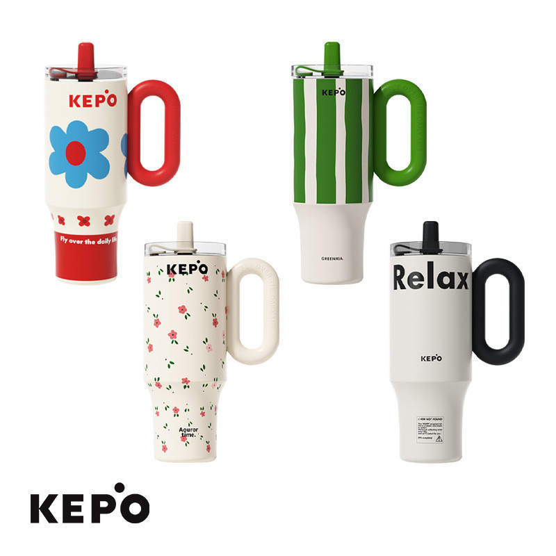 Kepo Big Mac Thermos Cup 2024 ขวดน้ําความจุขนาดใหญ่ 316L ถ้วยกาแฟสแตนเลสรถถ้วยน้ํามูลค่าสูงถ้วยฟางสาวถ้วยเก็บรักษาน้ําแข็ง