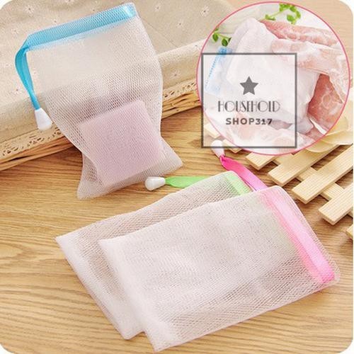 ถุงใส่สบู่ ถุงตาข่ายตีฟอง🌈 ฟองโฟมให้สัมผัส นุ่มละมุน ทำให้คุณรู้สึกผ่อนคลายได้ขนาดสินค้า hh99