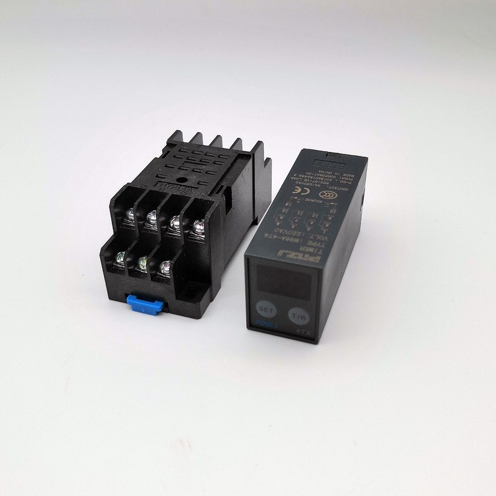 ✡Digital time relay 0.1s-990h power on delay off cycle delay multi mode DC24V AC 220V H3Y-4 with bas