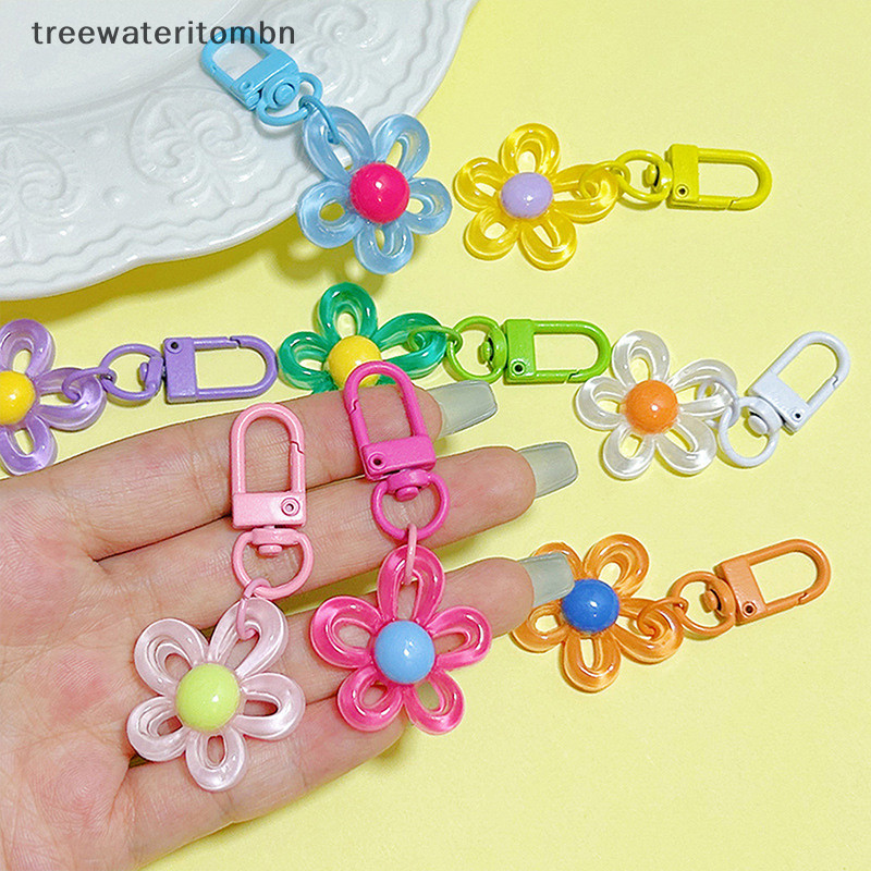 Tt 1PC ดอกไม้สีไม่สม่ําเสมอพวงกุญแจ Dopamine อุปกรณ์เสริมน่ารักกระเป๋าเป้สะพายหลังเครื่องประดับจี้พวงกุญแจสําหรับกระเป๋าเครื่องประดับของขวัญ mbn