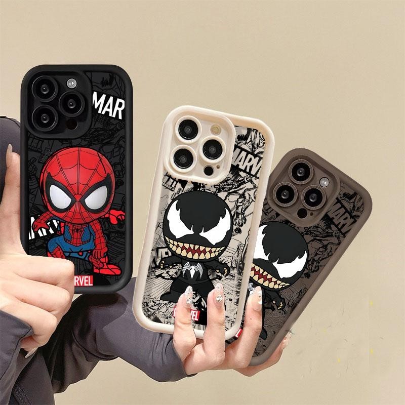 เทรนด์ยี่ห้อ Marvel Spider-Man Venom เคสโทรศัพท์สําหรับ Samsung Galaxy S21 S22 S23 S24 Plus Ultra ปลอกการ์ตูนคู่ซิลิโคน Soft Cool Cover