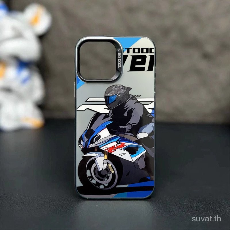 อินเทรนด์ Speedy รถจักรยานยนต์ Rider iPhone เคสโทรศัพท์เหมาะสําหรับ iPhone 15 14 13 12 11 promax โทรศัพท์ป้องกันกรณี Hard Case 12pro 11 13 14 15 pro Anti-Strike 7/8plus xr xs xsmax WSKR