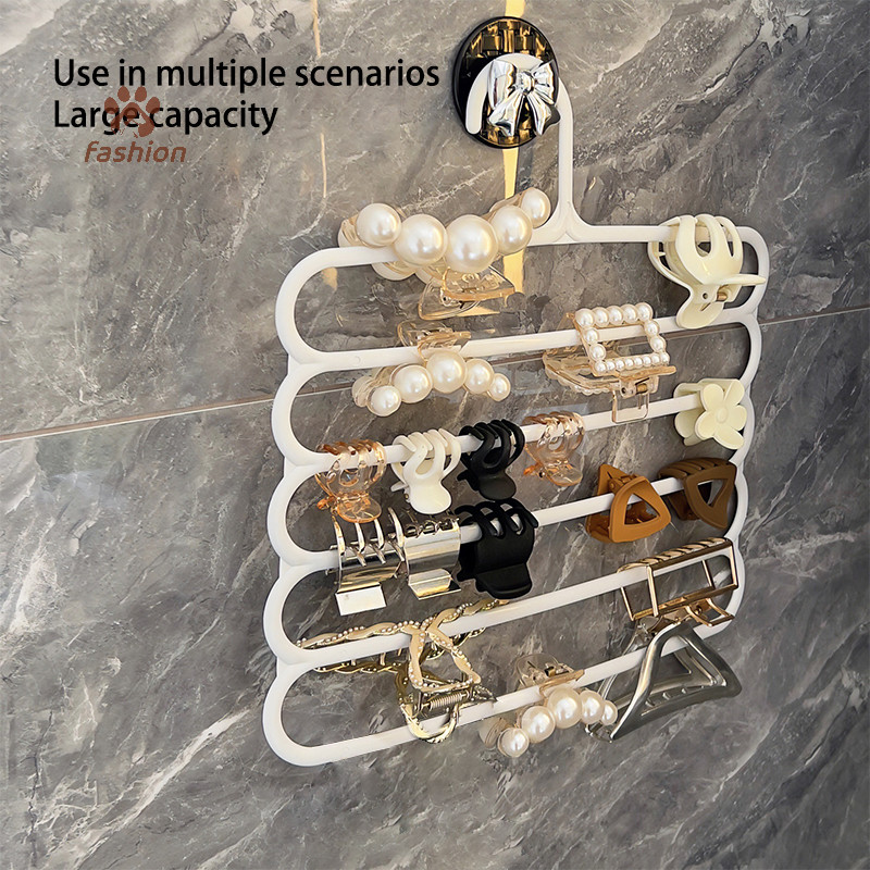 [แฟชั่น] Hair Claw Storage Rack Organizer ผู้ถือความจุขนาดใหญ่ Wall Hairpin แขวน Space al Storage Rack {TH}