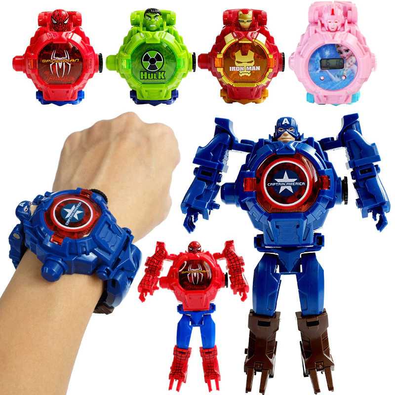 แฟชั่นเด็ก 3D Projection นาฬิกาหุ่นยนต์เปลี่ยนรูป ToyGifts สําหรับเด็ก, เด็กผู้ชาย, Girls3D Projection, Deformation, ElectronicKids Watch Toy