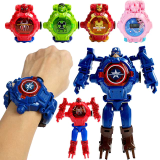 แฟชั่นเด็ก 3D Projection นาฬิกาหุ่นยนต์เปลี่ยนรูป ToyGifts สําหรับเด็ก, เด็กผู้ชาย, Girls3D Projection, Deformation, ElectronicKids Watch Toy