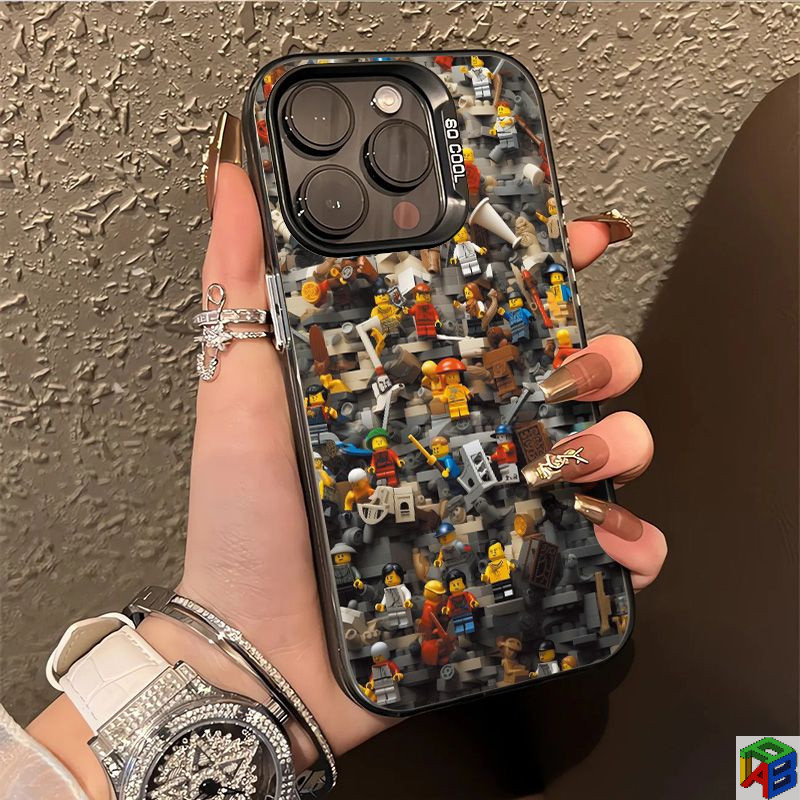 Building man Apple 11/12 เคสโทรศัพท์ Creative iPhone 14 Plus/15/16Promax ซิลิโคน 13pro น้ํา 7/8p นุ่ม