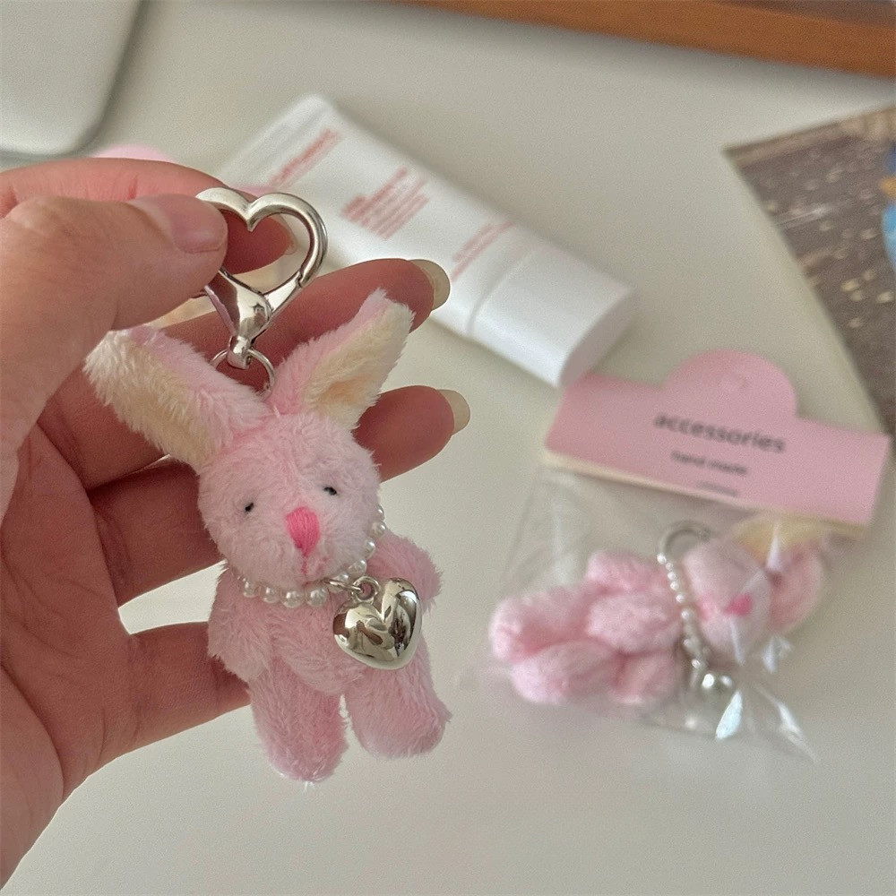 Cute Rabbit Dolls Keychain Bunny Heart Key Chain Korean INS Punk Bag Decoration Y2K Fashion Jewelry Pendant Accessories Gift ราคา ถูกที่สุด ดีลบีเคเค แกลเลอรีภาพที่ 7