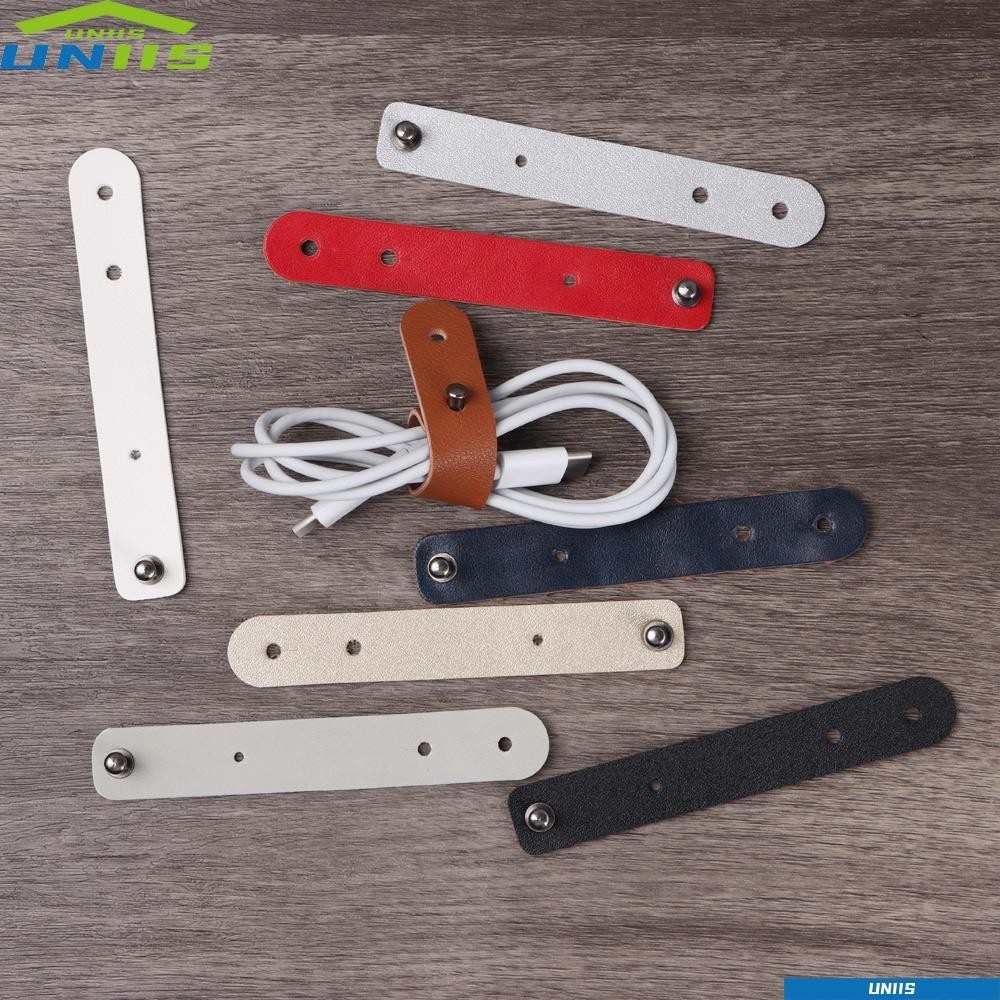 Uniis 1 ชิ้น Cable Winder Leather Charger Cable Protector Desktop Storage Cord Organizer