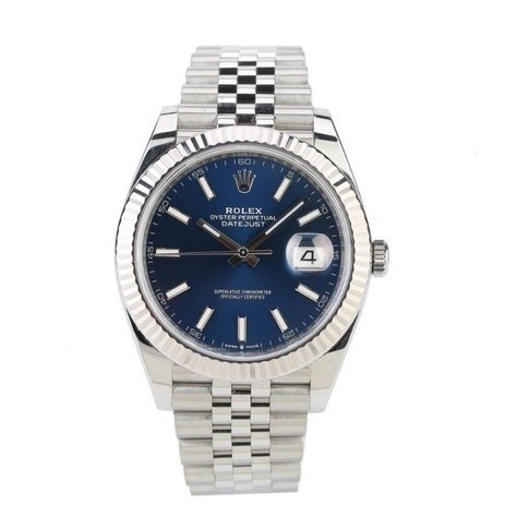 Rz3 Simple Fashion Blue Dial, ROLEX Datejust นาฬิกาผู้ชาย High-End อินเทรนด์, สายสแตนเลสบรรยากาศประณ