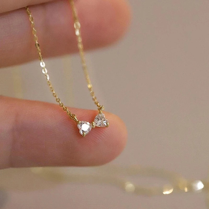 Vnox ที่ละเอียดอ่อนสีทองสร้อยคอโบว์สําหรับเจ้าหญิงเงา Cubic Zirconia ประณีตสาวอุปกรณ์เสริมแฟชั่นสมัยใหม่ผู้หญิงเครื่องปร