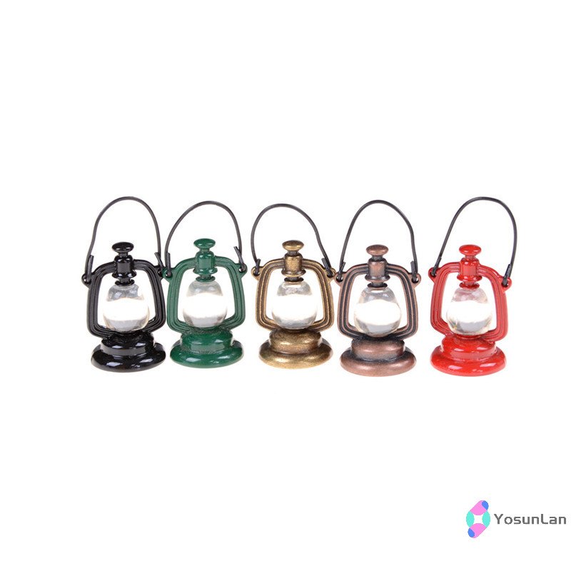 YosunLan] 1:6/1:12 Retro Oil Lamp Dollhouse Miniature Dollhouse Home Living Room Decor ใหม่