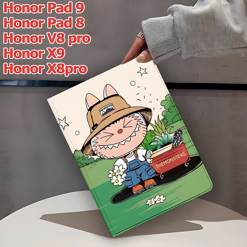 เคส Honor Pad 9 Honor Pad X9 Honor Pad X8pro ออเนอร์ แพด 8 / ออเนอร์ แพด V8PRO 360°ซองหนังอะคริลิคแบบหมุน เคสแม่เหล็ก With Pen Holder รูปแบบการ์ตูน case Honor
