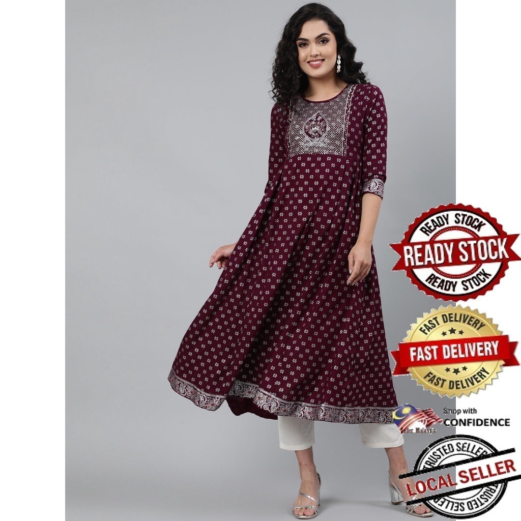 Kurti Indian Women Kurtis Top Saree Sari Punjabi Suit Readymade Kurti UD25617ATTP