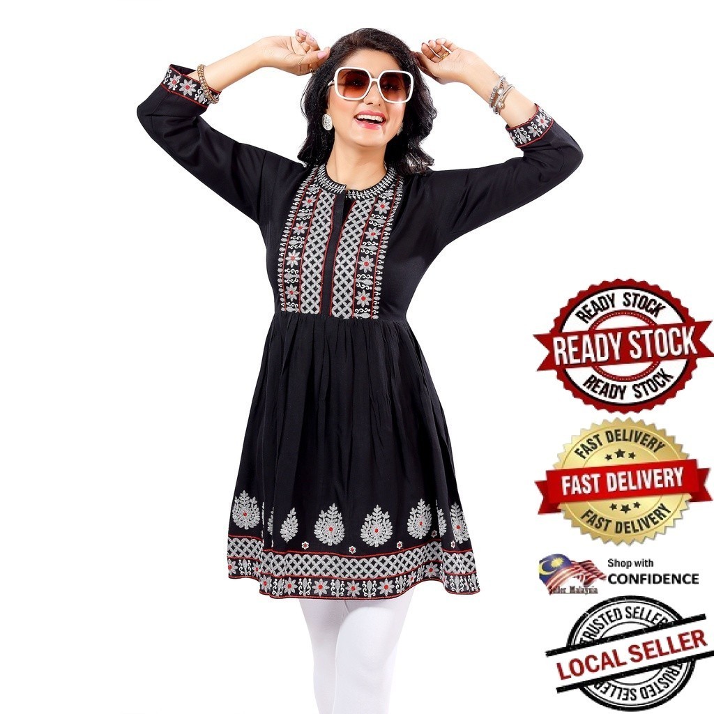 Kurti Indian Women Kurtis Top Saree Sari Punjabi Suit Readymade Kurti UD444BDSC