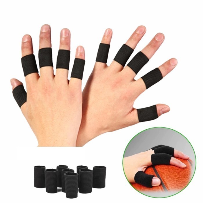 5 ชิ้น FINGER SUPPORT ELASTIC FINGER SUPPORT VOLLEYBALL FUTSAL FINGER PROTECTOR - สีดํา, 5 FINGERS