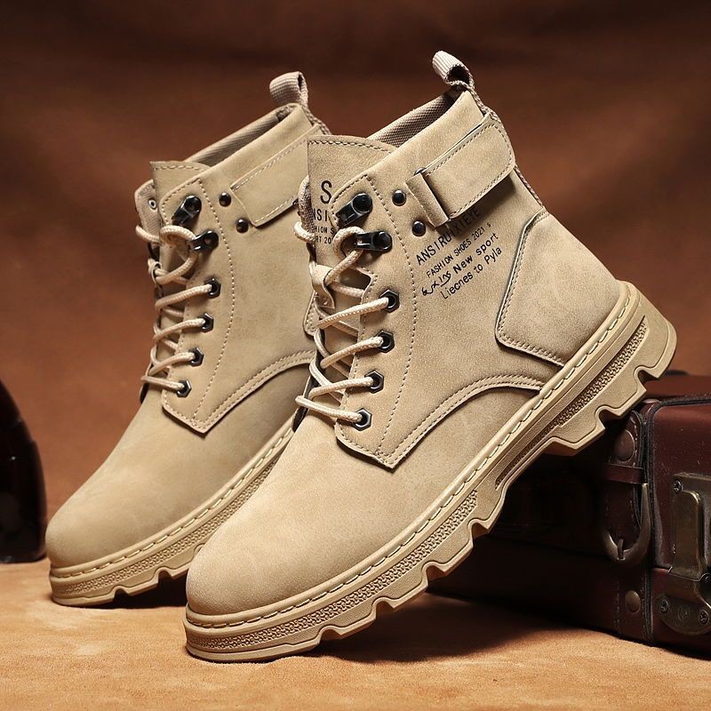 ผู้ชาย Martin Boots 2024 สไตล์ใหม่เกาหลีรุ่น High-Top Casual รองเท้าผู้ชายความสูงกีฬาสไตล์อังกฤษโดยรวมรองเท้า