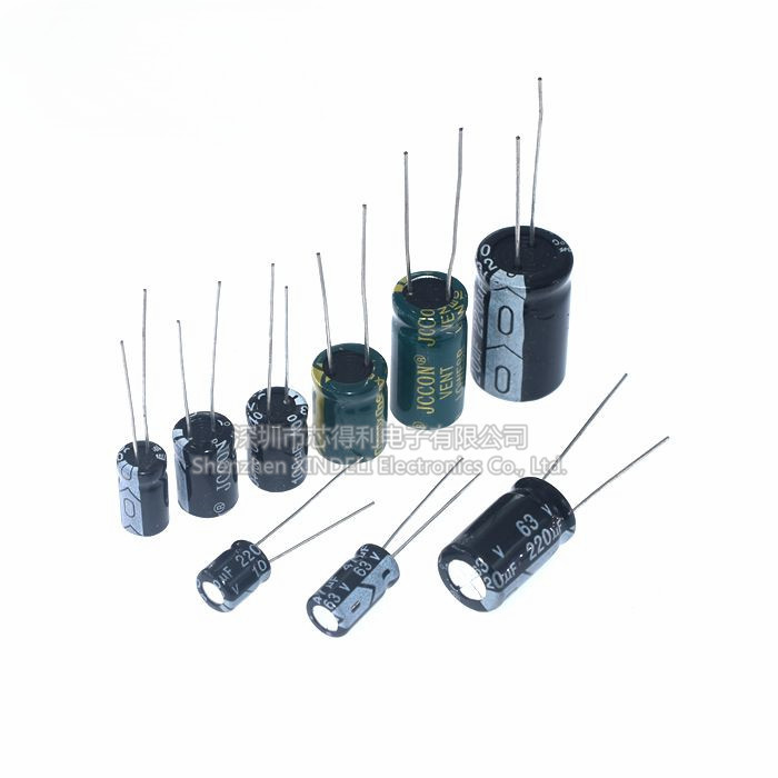 ตัวเก็บประจุอลูมิเนียมอิเล็กโทรลีติค 10 V/16 v/25 V/35/50 v/10 uF/22/47/100/220/1000/2200 uF Plug-In Electrolytic Capacitor ปลั๊กตรง 10 V