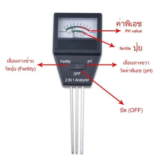 เครื่องวัดดิน วัดค่าดิน เครื่องวัด ph ดิน วัดแร่ธาตุในดิน วัดค่าปุ๋ย npk วัดความเป็นกรดด่าง คุณภาพดิน 2in1