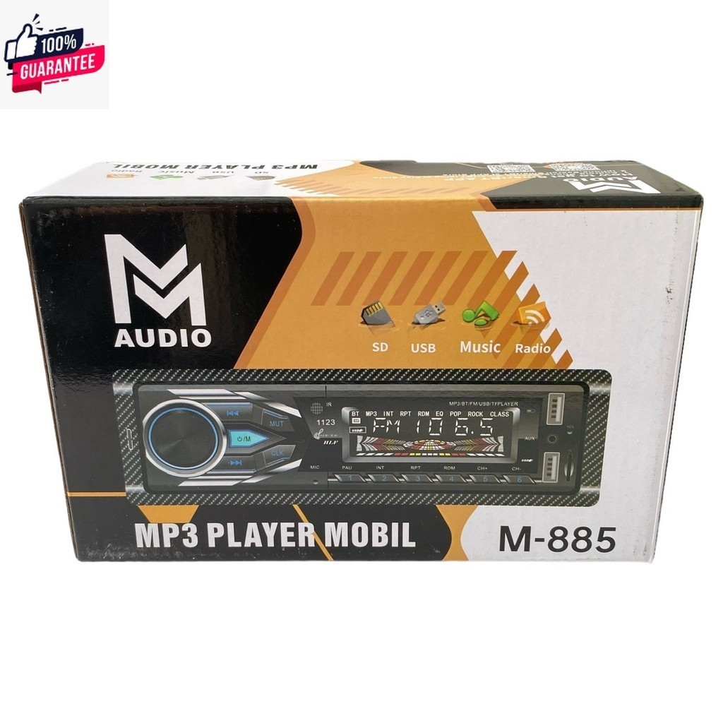 วิทยุ MP3  MAUDIO  M-885  วิทยุรถยนต์​ 1 din  รั FM / MP3 / ลูทูธ / USB​ / sdcard​ / aux​