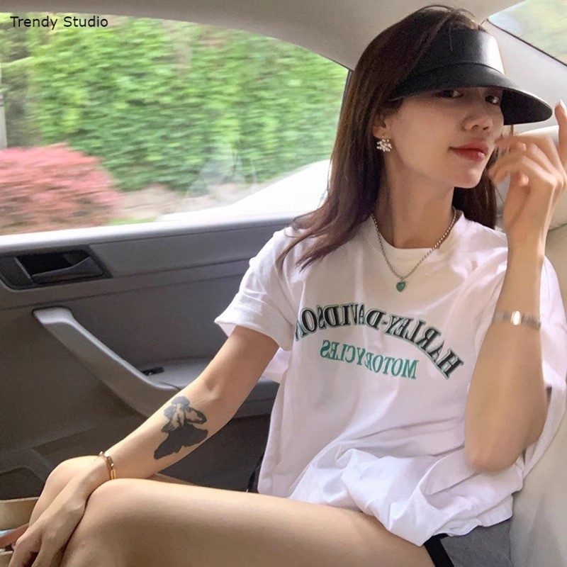 COD🩰พร้อมส่ง🩰เสื้อยืด oversize cotton t shirt สีขาว เรียบๆ ชิคๆ แขนสั้น คอกลม สวมใส่สบาย เสื้อแฟชั่น
