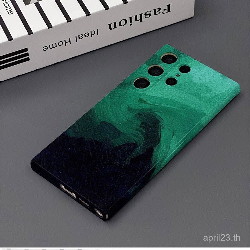 เคสโทรศัพท์มือถือที่เรียบง่ายและมีเอกลักษณ์ส่วนตัวหมึกสีดำสีเขียวเคสป้องกันซัมซุงเหมาะสำหรับ A55 A23 4G/5G a04s/A13 5G S23 S22เคสป้องกันซัมซุง S24 PLUS S23 S22 ultra เปลือกแข็ง A24 A54 5g