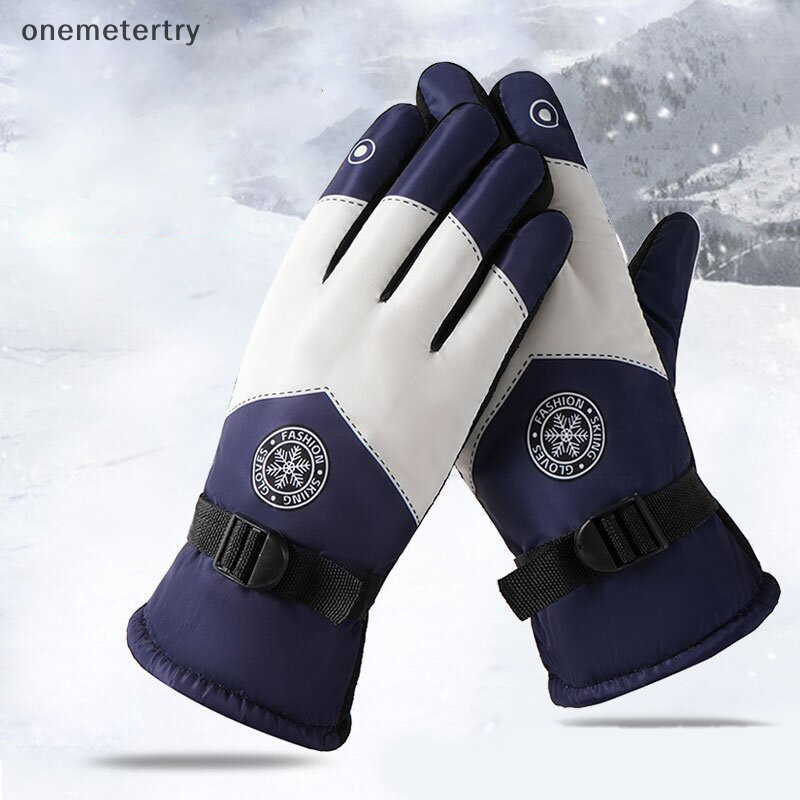 Onem ถุงมือสกีถุงมือฤดูหนาวสําหรับผู้หญิงผู้ชายสโนว์บอร์ด Mittens Touchscreen ถุงมือ Snowmobile มอเตอร์กันน้ําความร้อนหิมะถุงมือ n