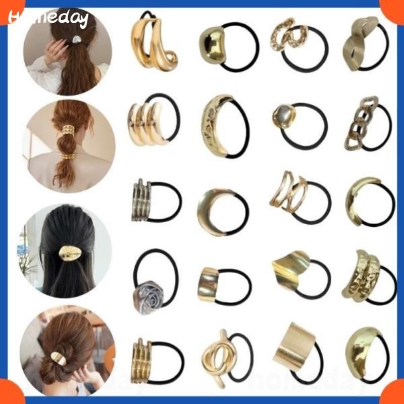 2024 ใหม่โลหะผมวงเชือกแถบคาดศีรษะยืดหยุ่น Scrunchies Hairband เครื่องมือแฟชั่นผู้หญิงอุปกรณ์เสริมผม
