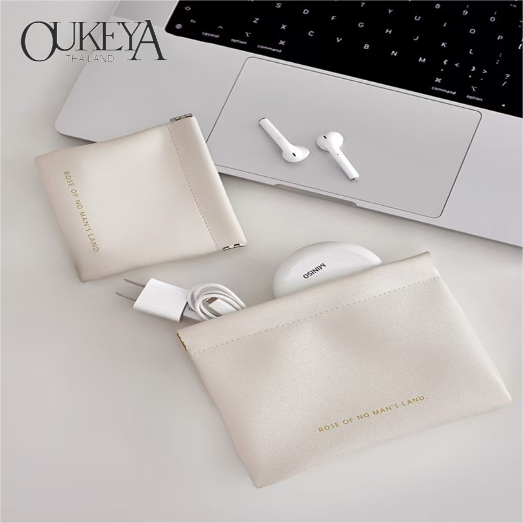 OUKEYA กระเป๋าลิปสติก กระเป๋าใส่เหรียญ กระเป๋าเครื่องสำอางค์ PU แบบพกพา เก็บเหรียญ กุญแจ หูฟัง ลิปสติก อเนกประสงค์