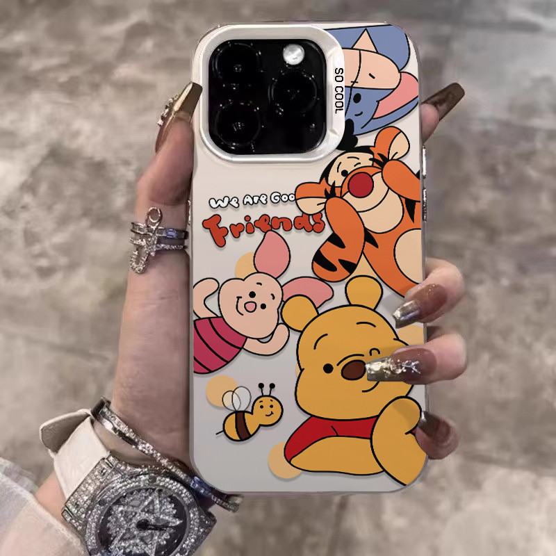 จัดส่งทันที เคสไอโฟน11 12 13 14 15 16 Pro Max หรูหรา Winnie the Pooh กันกระแทก Case For iPhone 11,12,1314,15,16PM